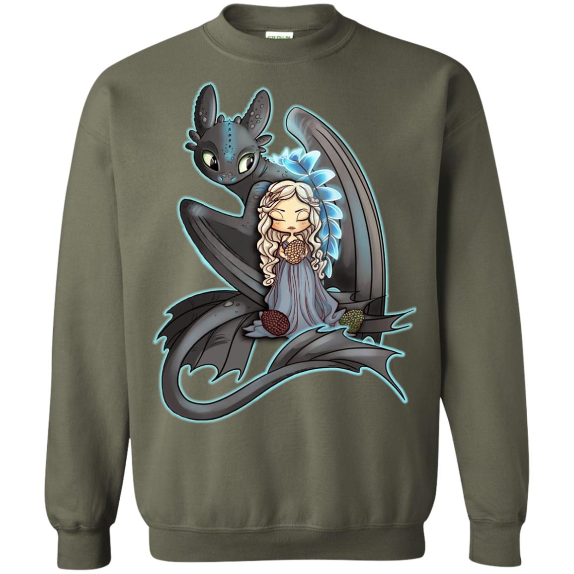Dragon Night Fury Cartoon Shirt Military Green