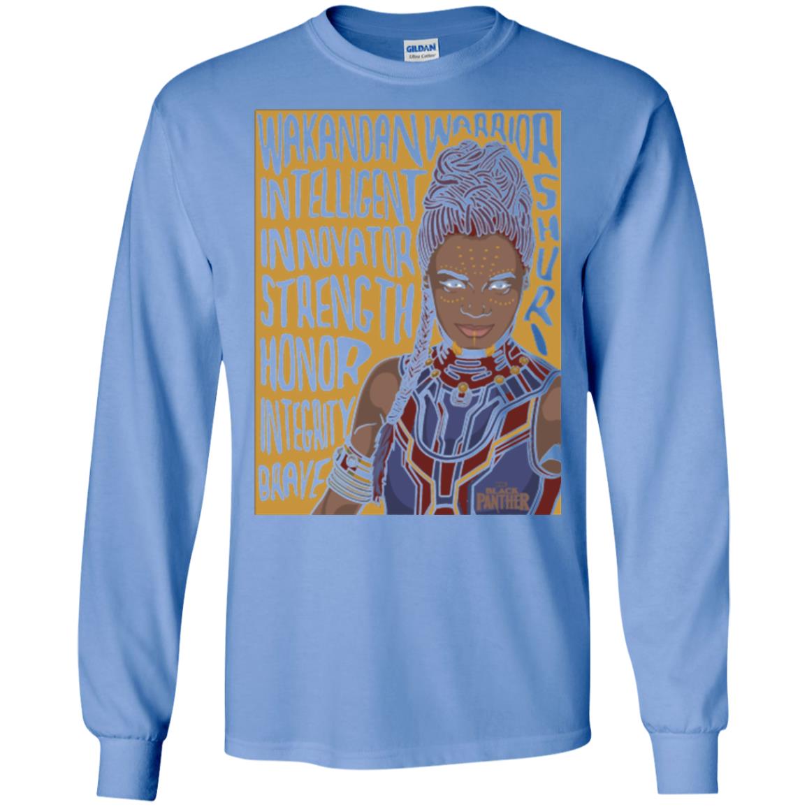 Black Panther Movie Shuri Word Art T-shirt Carolina Blue