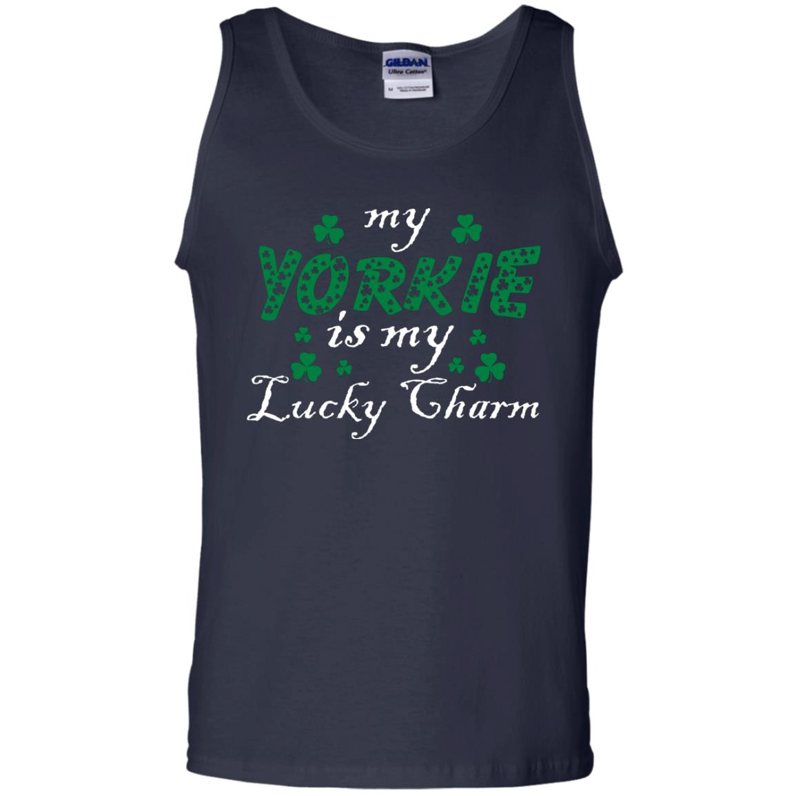 My Yorkie Is My Lucky Charm Saint Patrick's Day Shirt For Yorkie Lover Navy