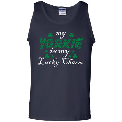 My Yorkie Is My Lucky Charm Saint Patrick's Day Shirt For Yorkie Lover Navy