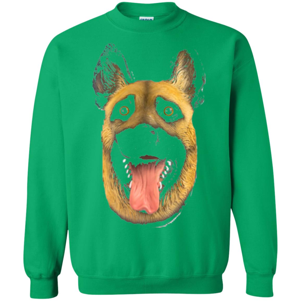 Dog Lover T-shirt Creepy Dog Head T-shirt Irish Green