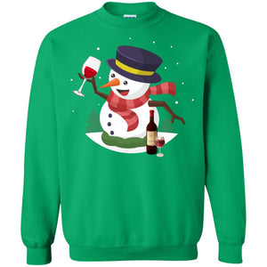 Snowman Cheer Up Wine Drinking Lovers Merry X-mas Gift ShirtG180 Gildan Crewneck Pullover Sweatshirt 8 oz.