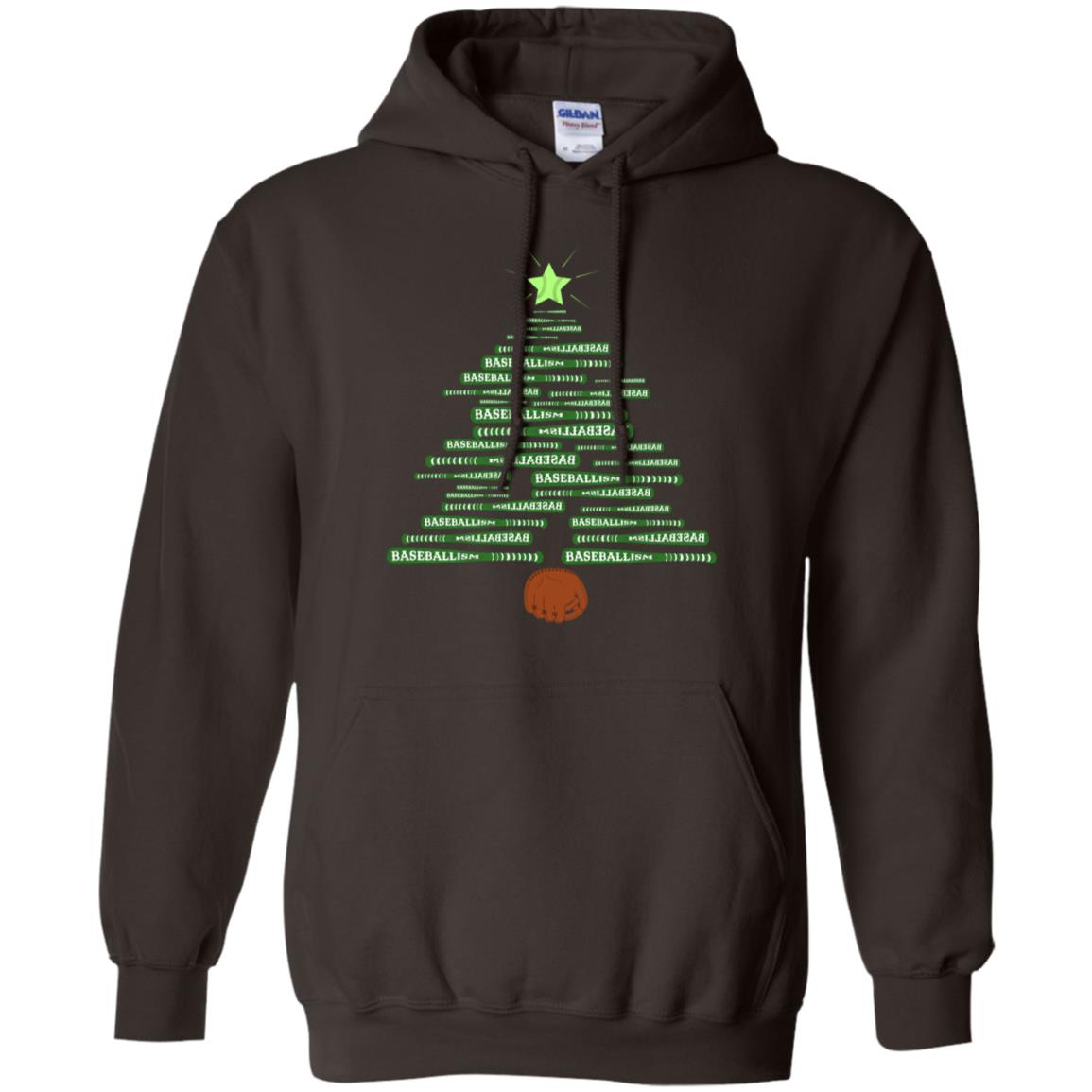 Baseballism Christmas Tree Gift Shirt Dark Chocolate