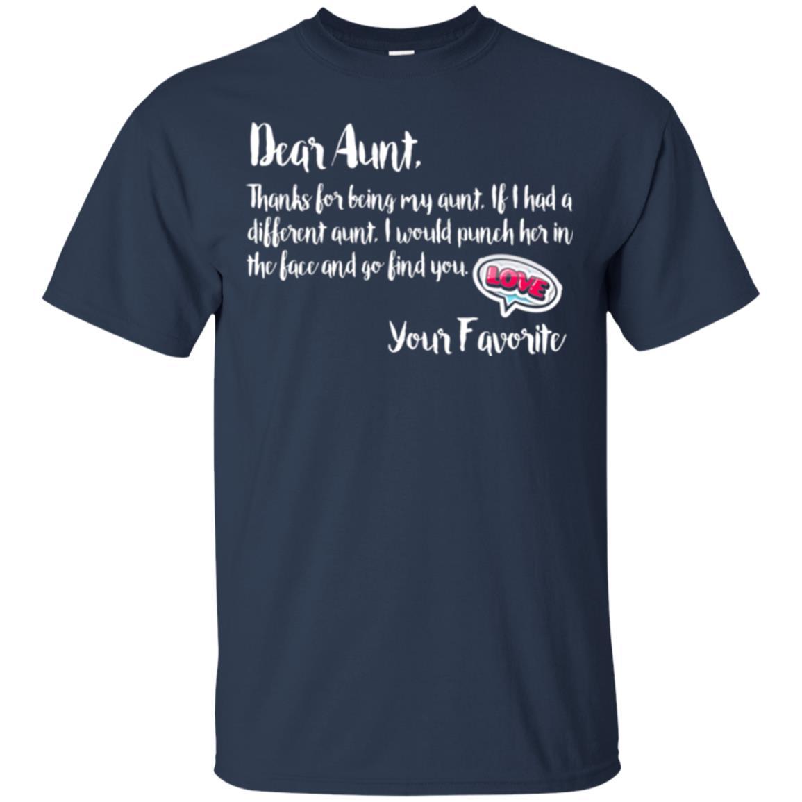 Family T-shirt Dear Aunt Thanks For Being My Aunt Navy