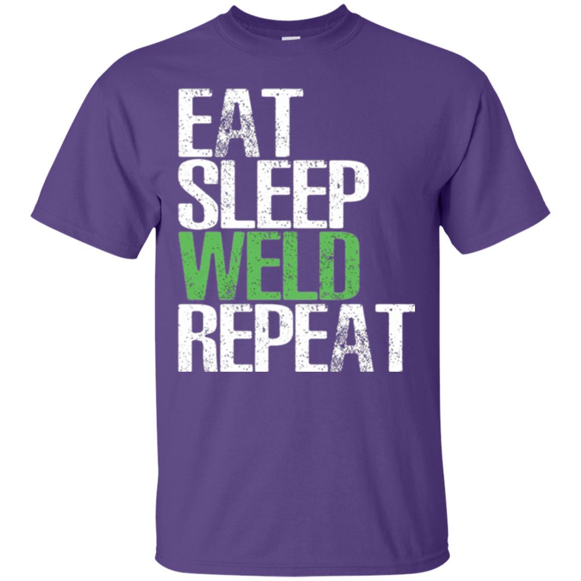 Welding T-shirt Eat Sleep Weld Repeat Purple
