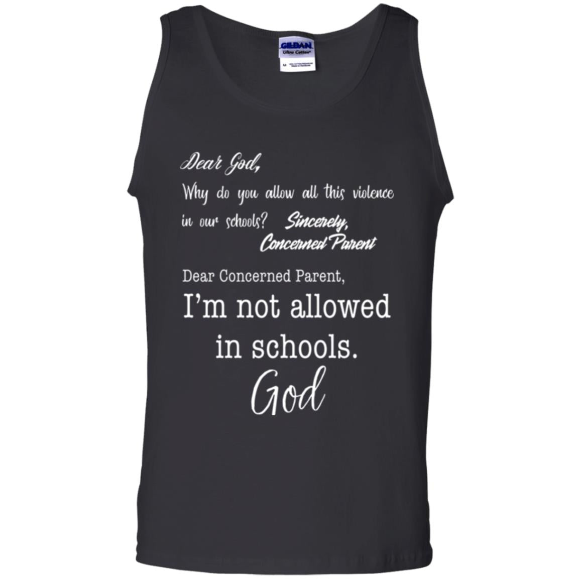 Dear God Why Not Allowed In Schools Christian T-shirt Black