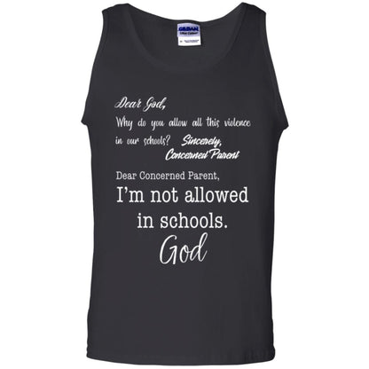 Dear God Why Not Allowed In Schools Christian T-shirt Black