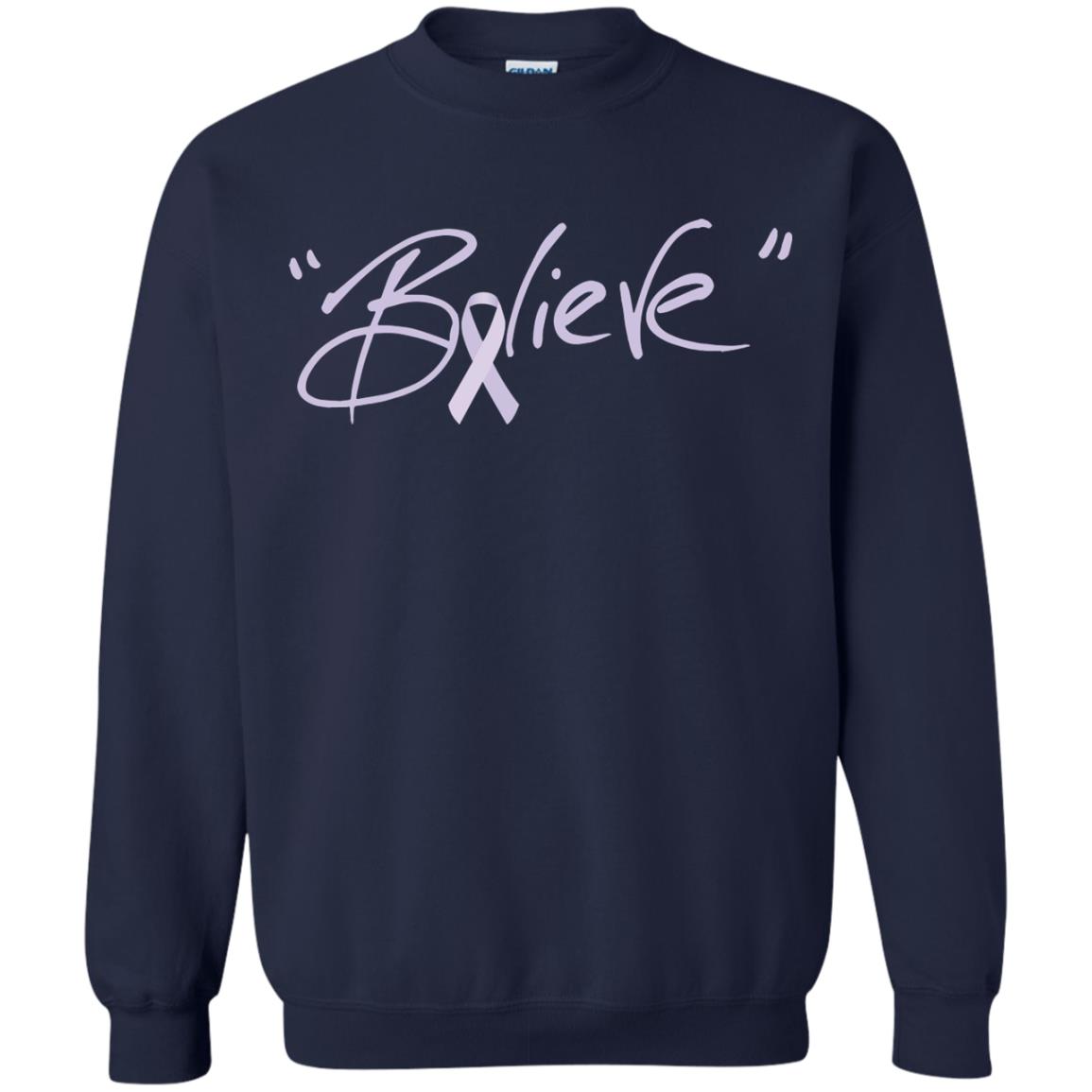 All Cancer Awareness Shirt Lavender Ribbon Believe Navy