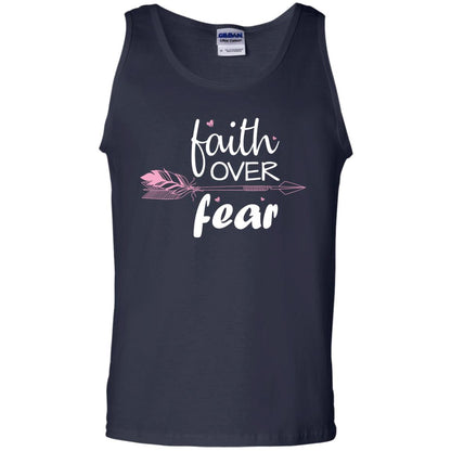 Faith Over Fear Arrow Christian Shirt Navy