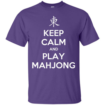 Mahjong Lovers T-shirt Keep Calm And Play Mahjong Purple