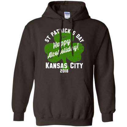 Kansas City 2018 Shamrock St Paddys Green Tshirt St. Patricks Day Dark Chocolate
