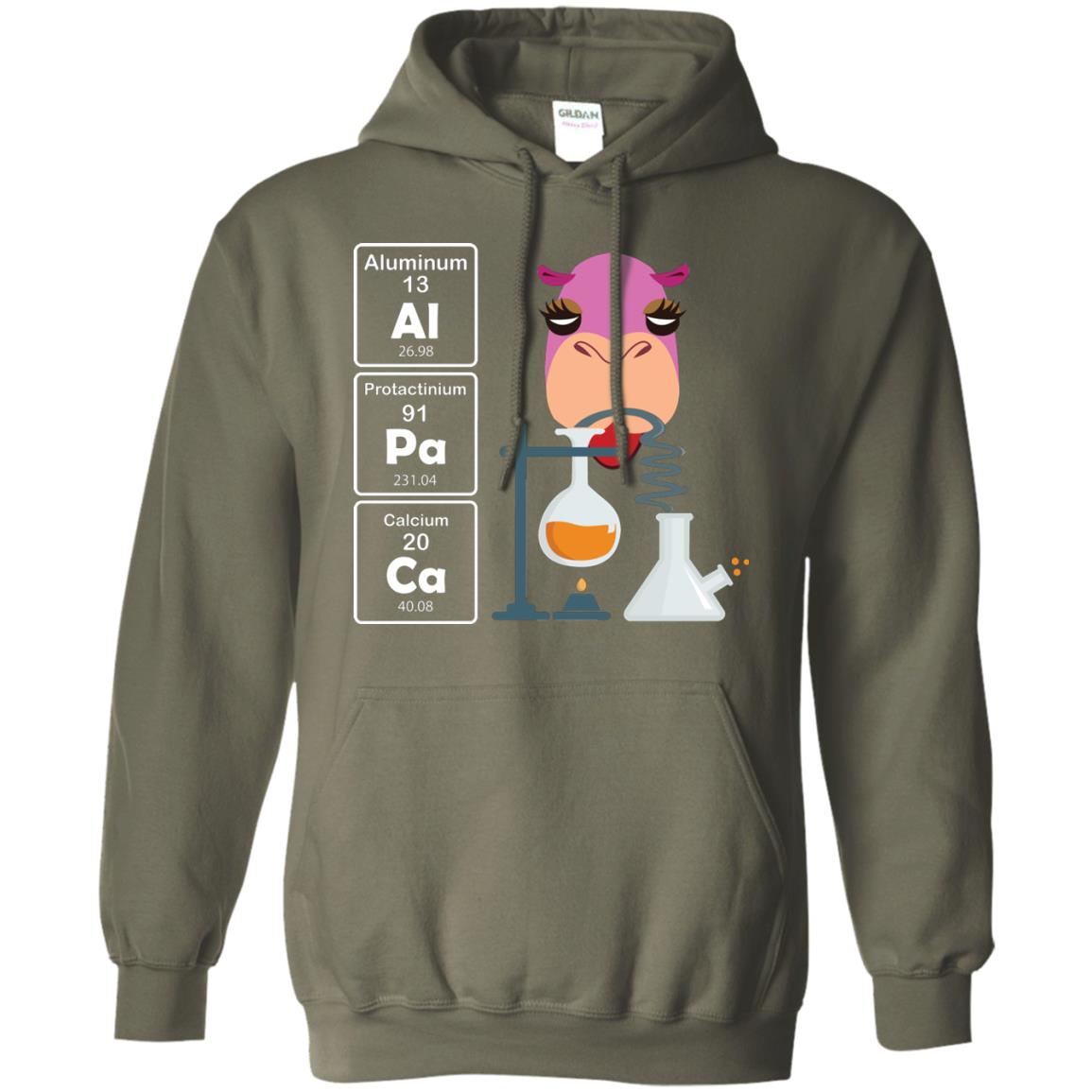 Al-pa-ca Funny Element Chemistry Alpaca Lover Shirt Military Green