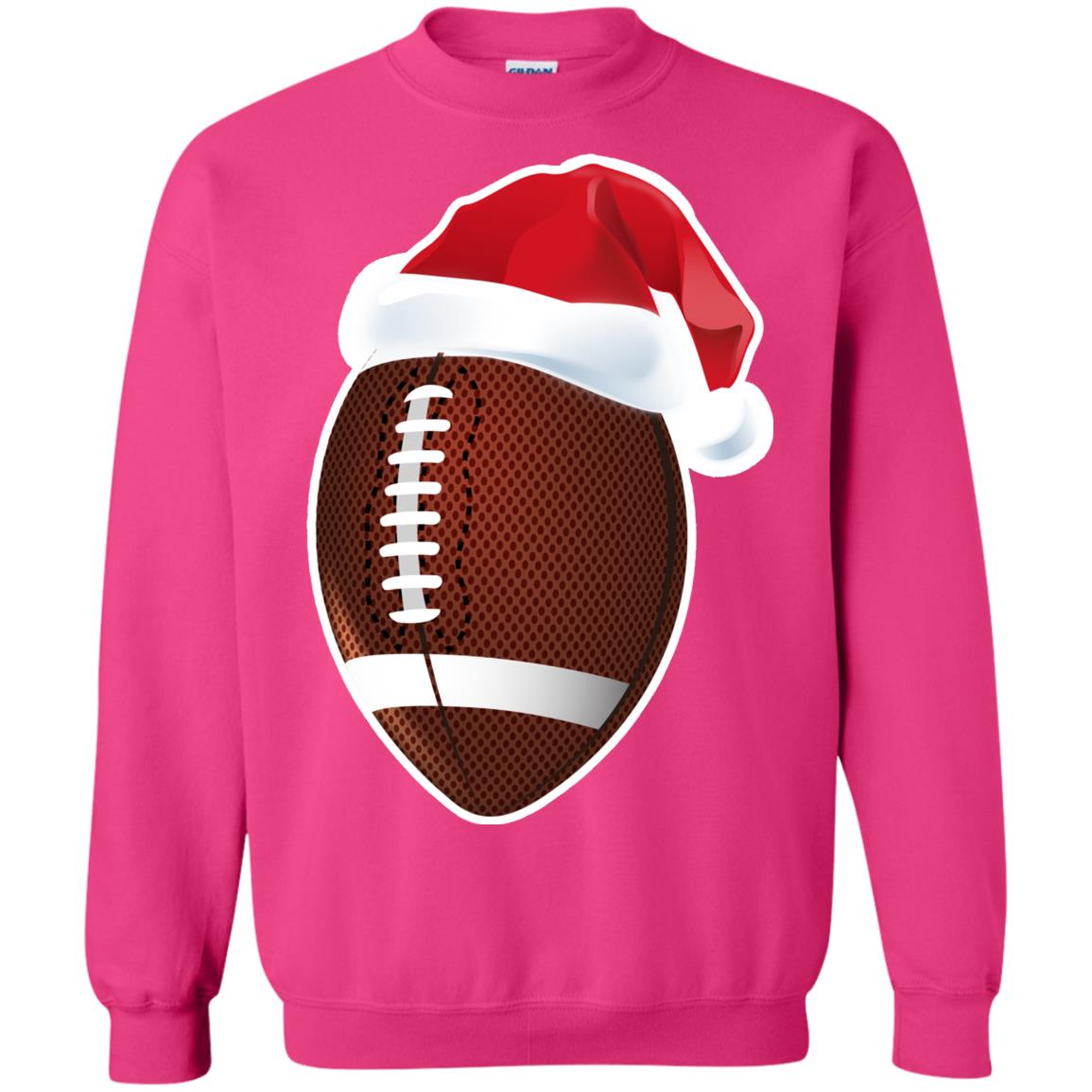 Football With Santa Claus Hat X-mas Shirt For Football Lovers Heliconia