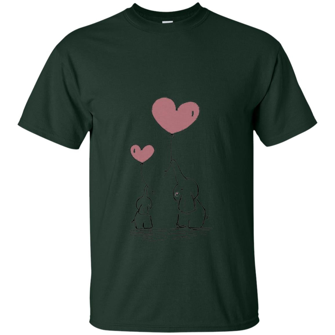 Elephants Mom Heart Balloons Family Shirt Forest