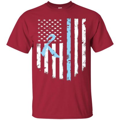 Ribbon American Flag Prostate Cancer Awareness Shirt Cardinal