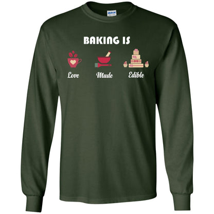 Baker T-shirt Baking Is Love Made Edible Forest Green