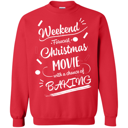 Christmas T-shirt Weekend Forecast Christmas Movie With A Chance Of Baking Red