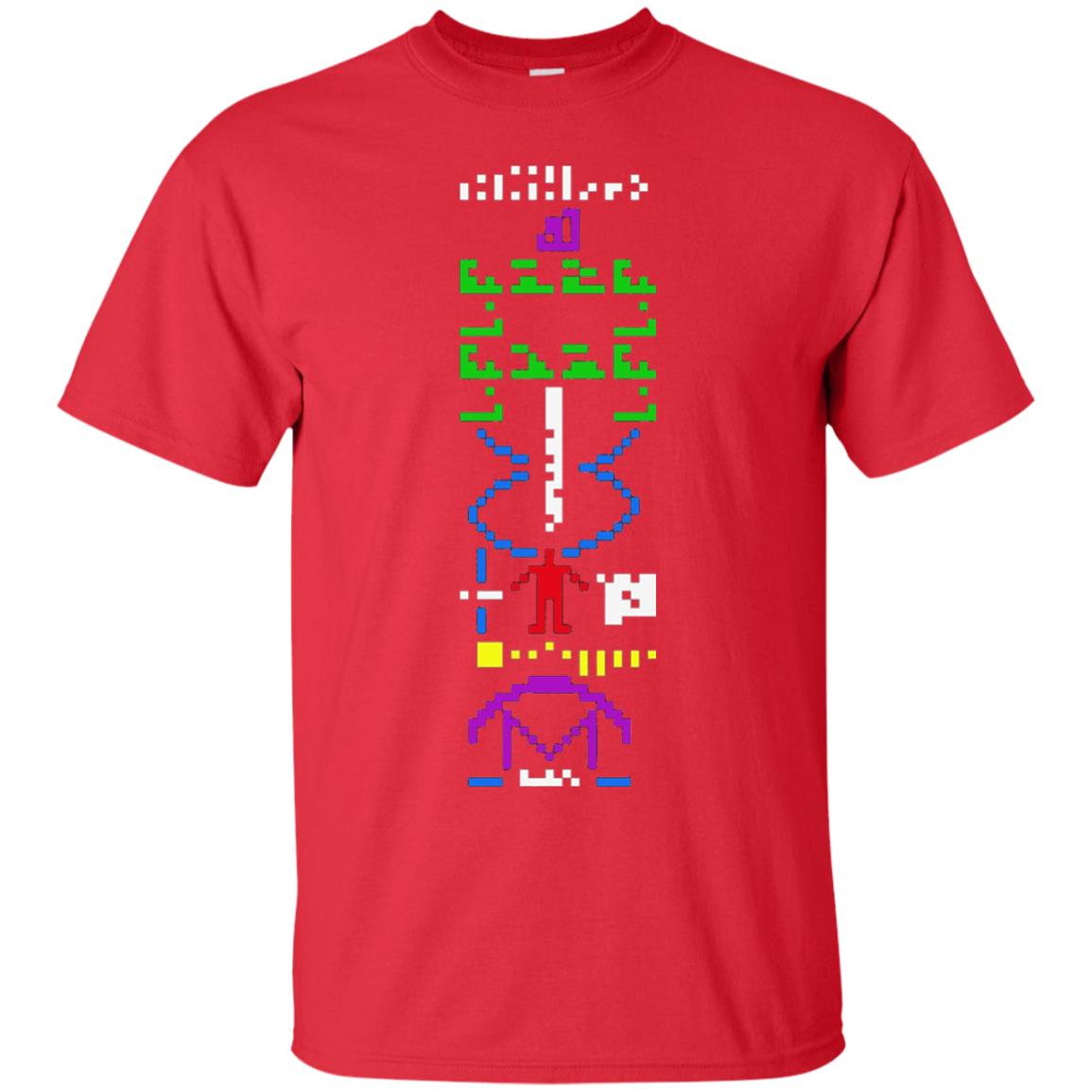 Astronomer T-shirt 1974 Arecibo Message Cool Space Exploration Red
