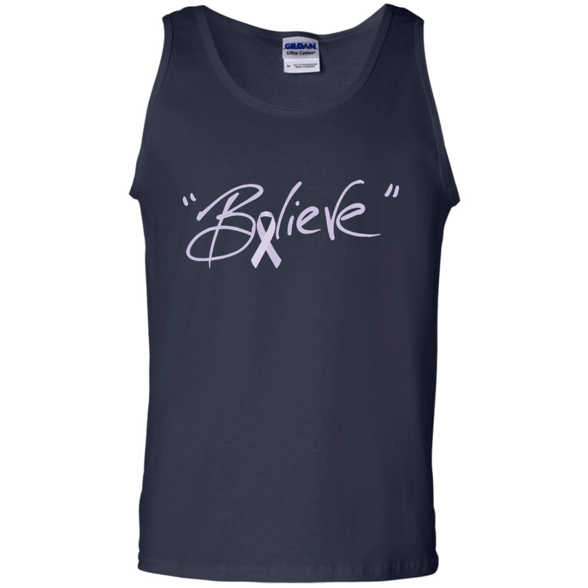 All Cancer Awareness Shirt Lavender Ribbon Believe Navy