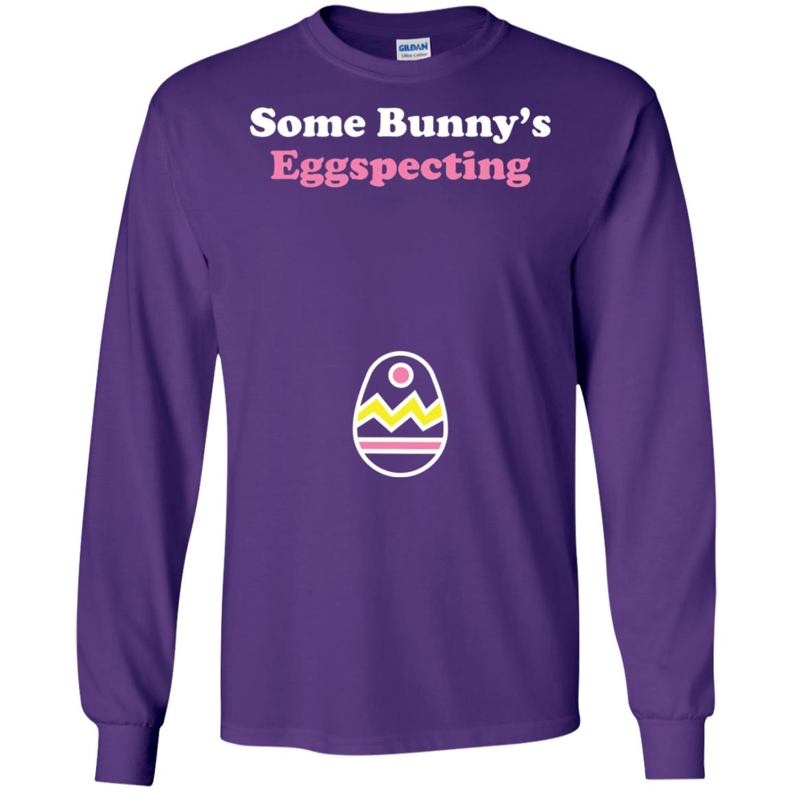 Easter Pregnant Shirt Some Bunnys Eggspecting Purple