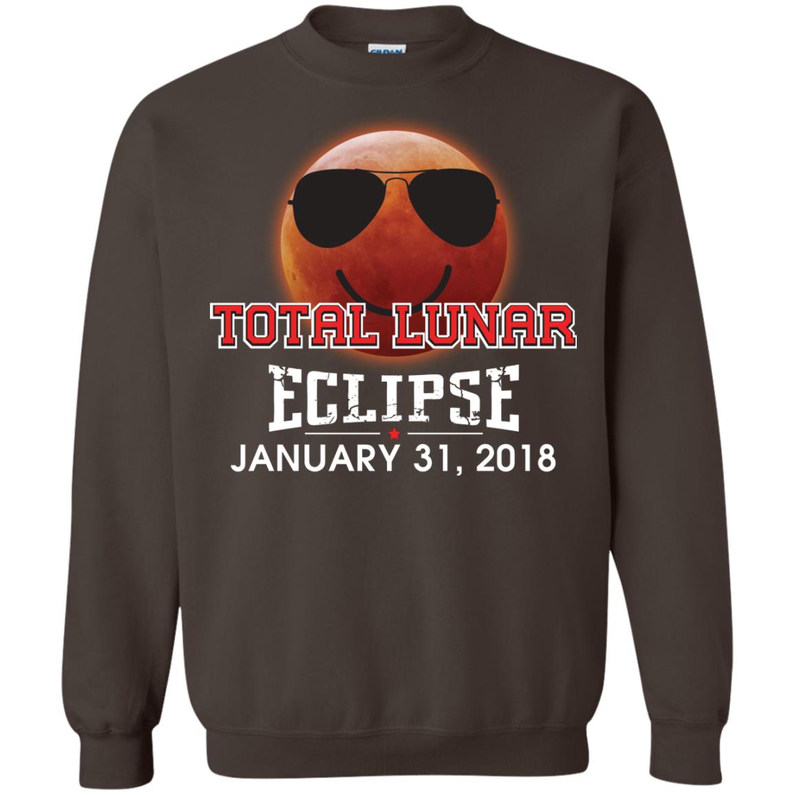 Blood Moon T-shirt Total Lunar Eclipse January 31. 2018 Dark Chocolate