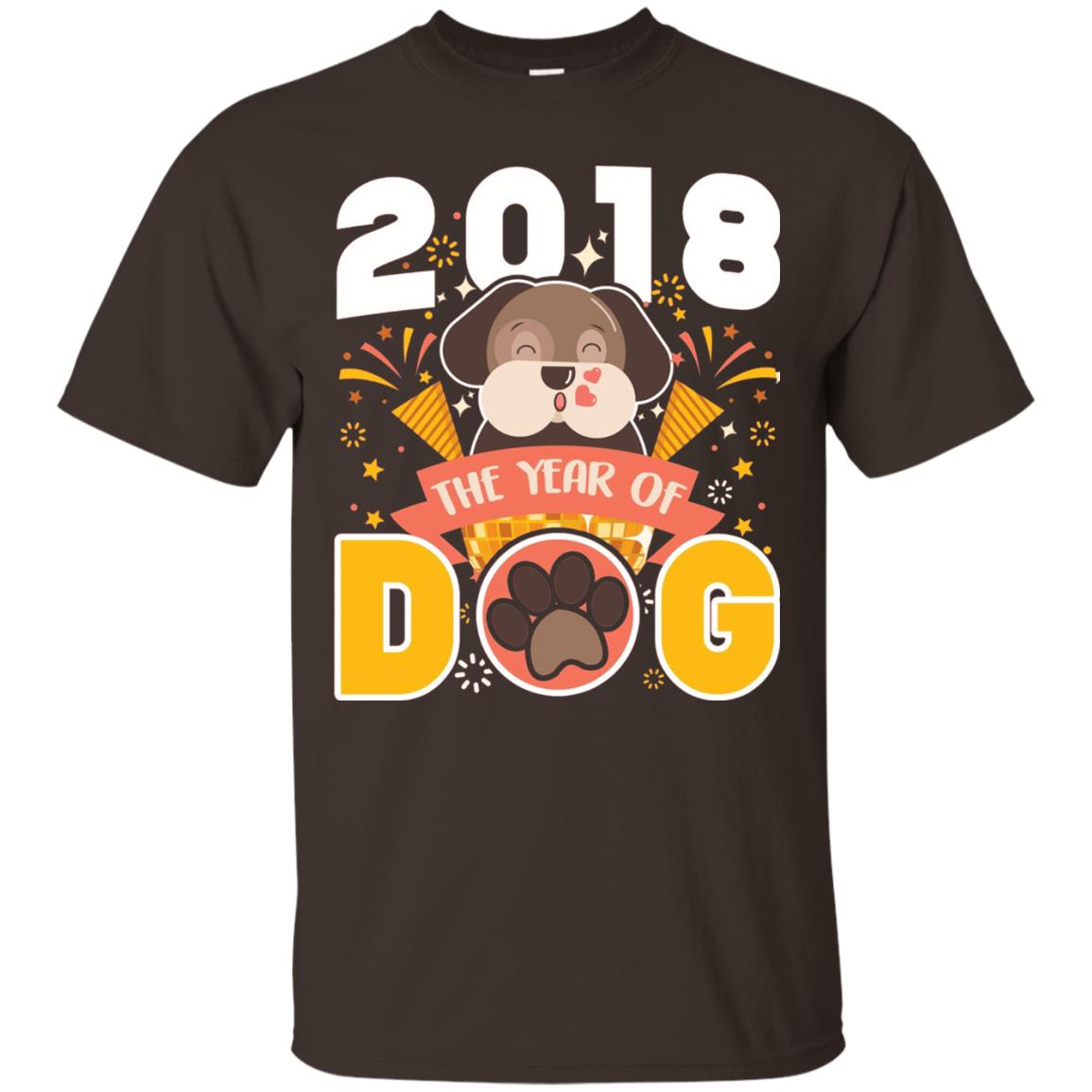 Funny Chinese New Year T-shirt 2018 The Year Of Dog Dark Chocolate