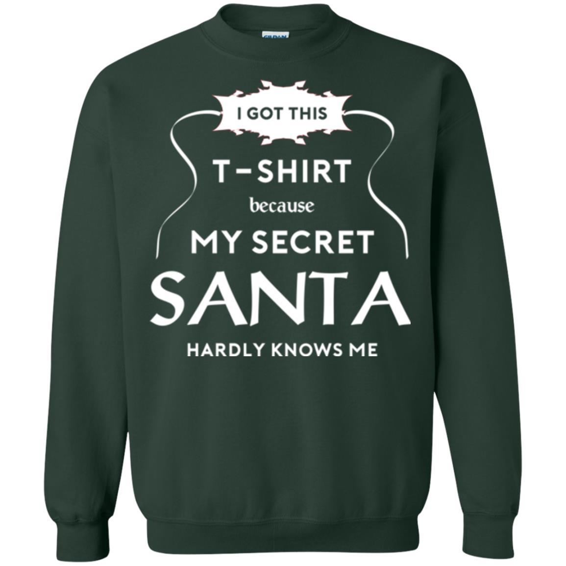 Christmas T-shirt I Got This T-shirt Because My Secret Santa Hardly Knows Me Forest Green