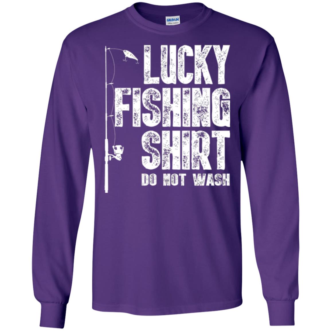 Fisherman T-shirt Lucky Fishing Shirt Do Not Wash Purple