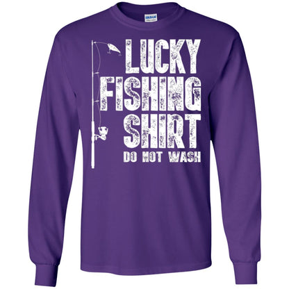 Fisherman T-shirt Lucky Fishing Shirt Do Not Wash Purple