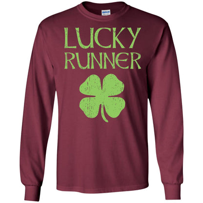 Irish Running Lucky Runners St. Patrick_s Day T-shirt Maroon