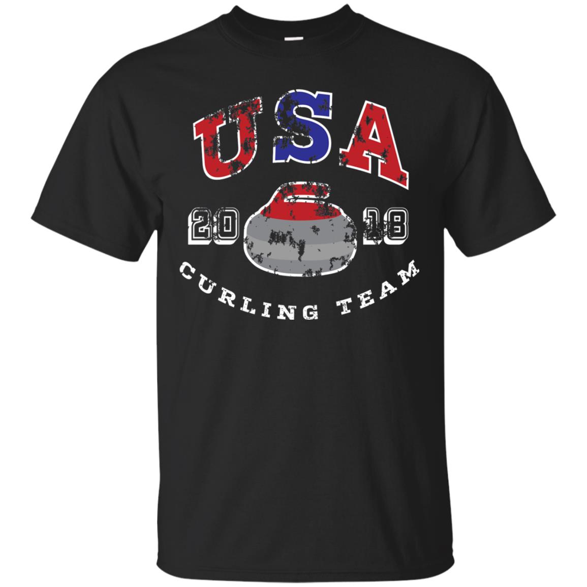 Usa Curling Team 2018 Curling Lover T-shirt Black