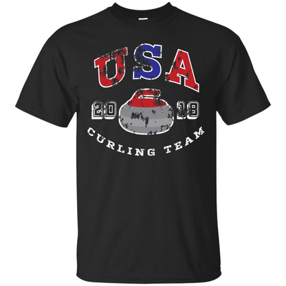 Usa Curling Team 2018 Curling Lover T-shirt Black