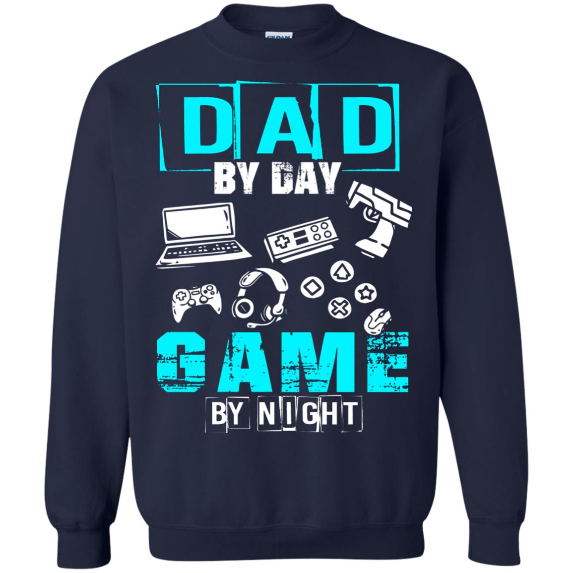 Dad By Day Gamer By Night Gamer T-shirt Navy