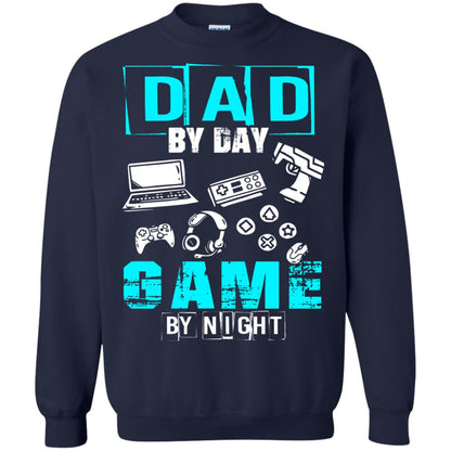 Dad By Day Gamer By Night Gamer T-shirt Navy
