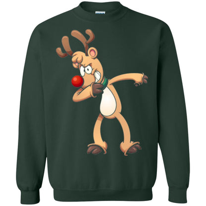 Christmas T-shirt Dabbing Reindeer Forest Green