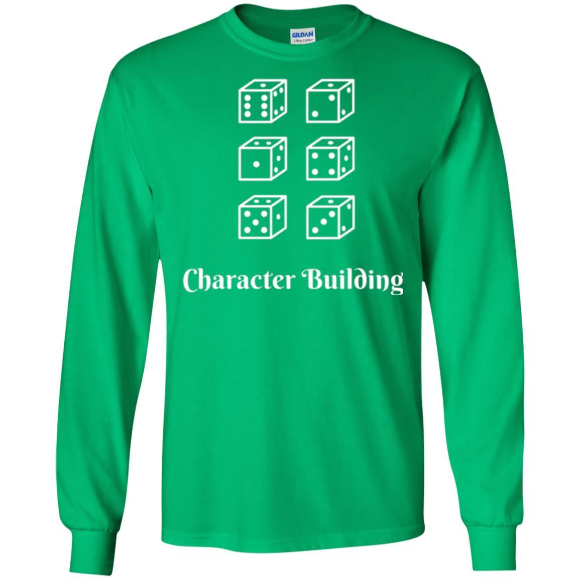 Gamer T-shirt Character Building Rolling Dice Irish Green