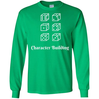 Gamer T-shirt Character Building Rolling Dice Irish Green