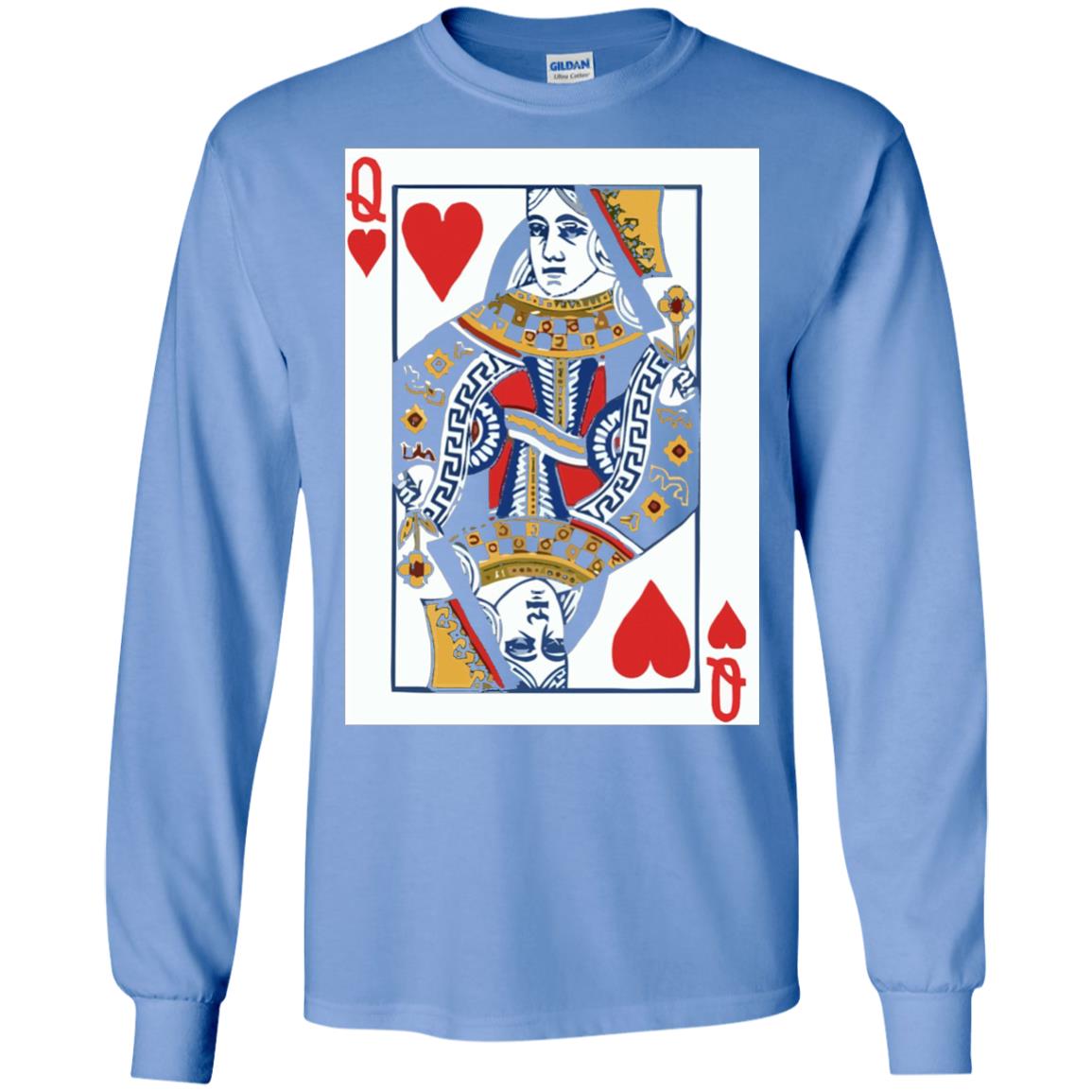 Valentines Day T-shirt Queen Of Hearts Cards Couple Carolina Blue
