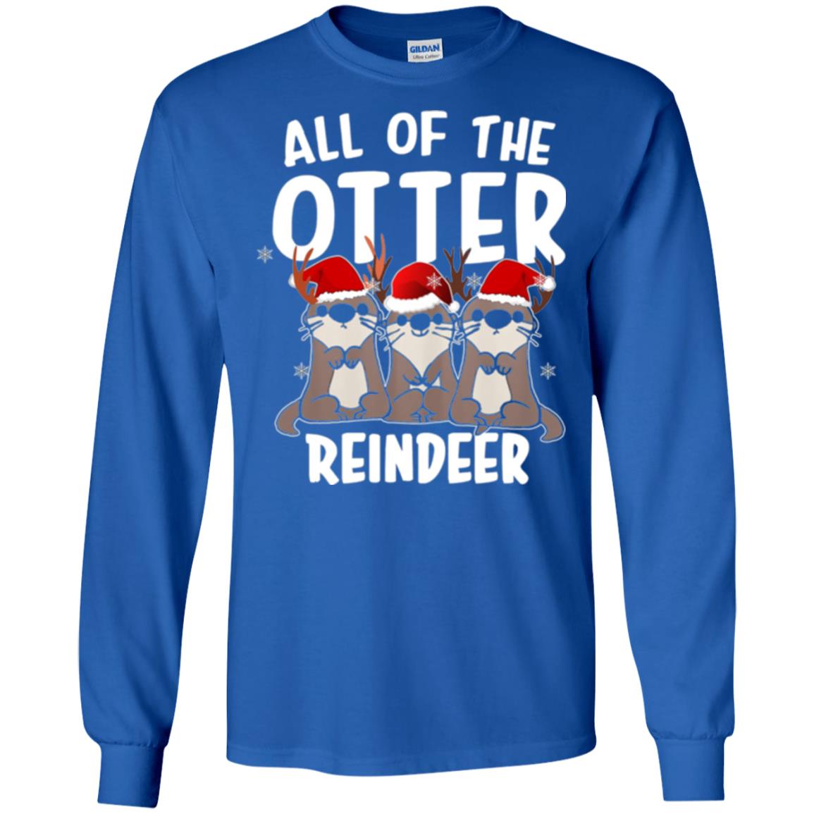 Christmas T-shirt All Of The Otter Reindeer Royal