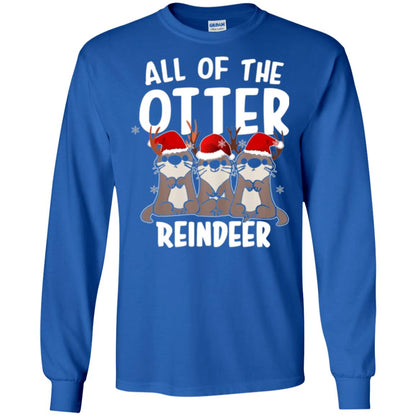Christmas T-shirt All Of The Otter Reindeer Royal