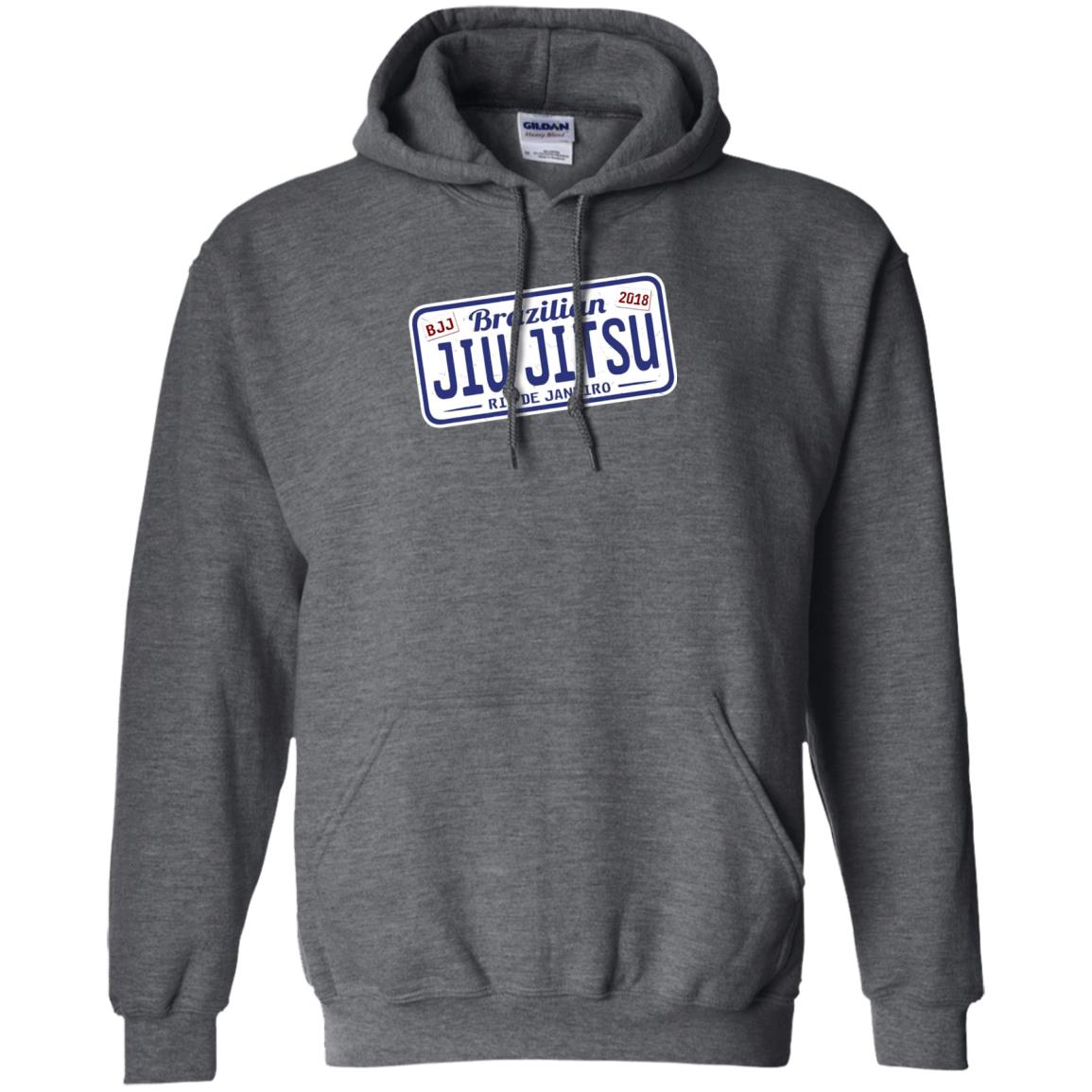 Funny Jiu Jitsu Bjj License Plate T-shirt Dark Heather