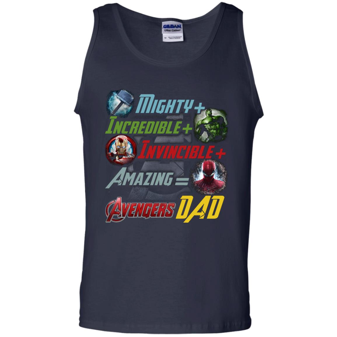 Mighty Incredible Invincible Amazing Dad Movie Fan T-shirt Navy