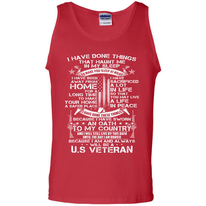 I Have Done Things That Haunt Me In My Sleep Us Veteran Shirt Red