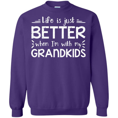 Life Is Just Better When I_m With My Grandkids Grandparents Shirt Purple