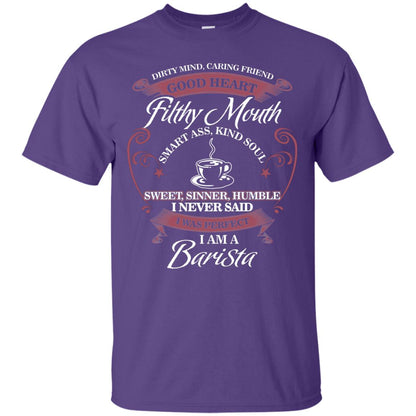 I Never Said I Was Perfect I Am A Barista Coffee Shirt Purple