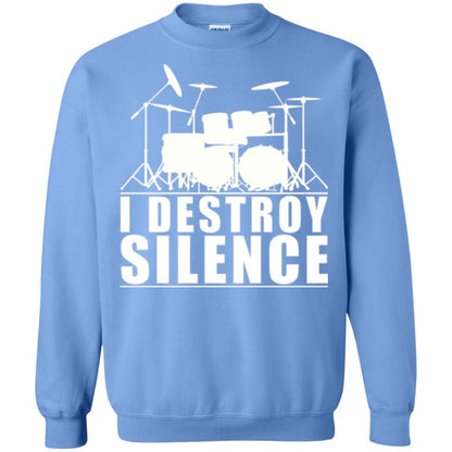 Drums Lover T-shirt I Destroy Silence Carolina Blue