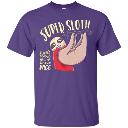 Funny Sloth T-shirt I Will Rescue You At My Own Pace Purple