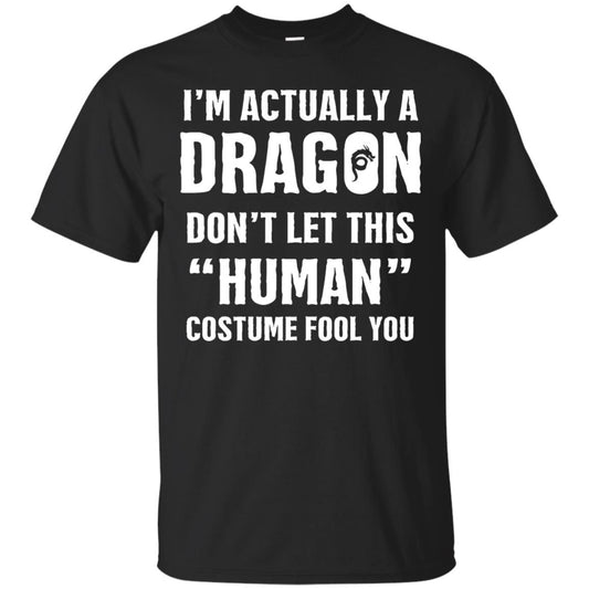 I_m Actually A Dragon Funny Halloween T-shirt Black