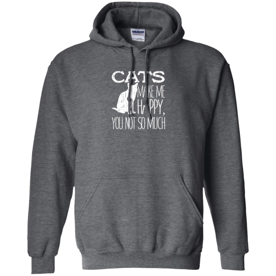 Cat Lover T-shirt Cats Make Me Happy You Not So Much Dark Heather