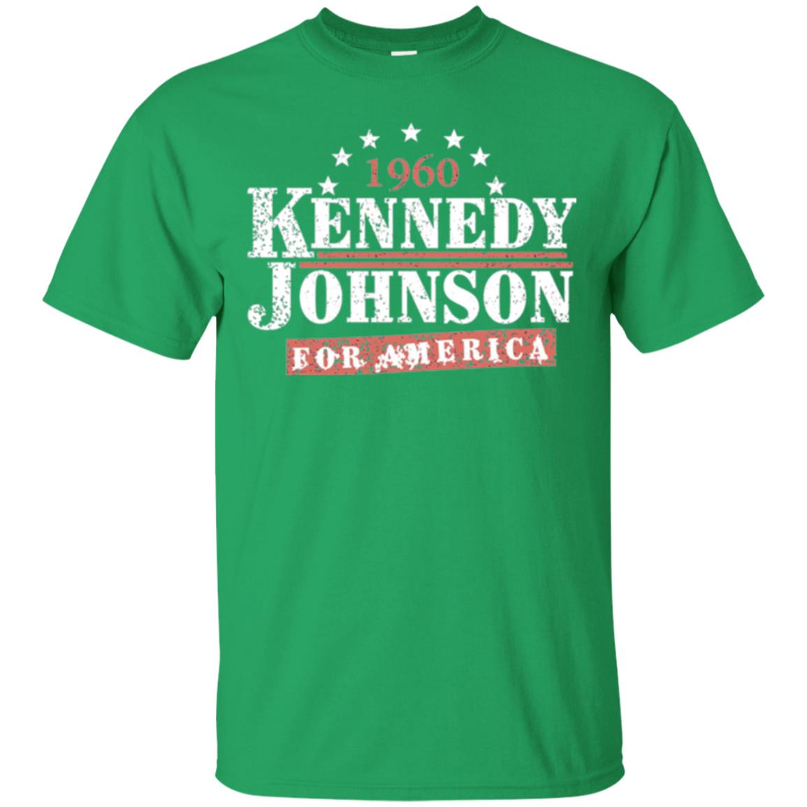 Presidential Campaign T-shirt Vintage Kennedy Johnson 1960 Irish Green